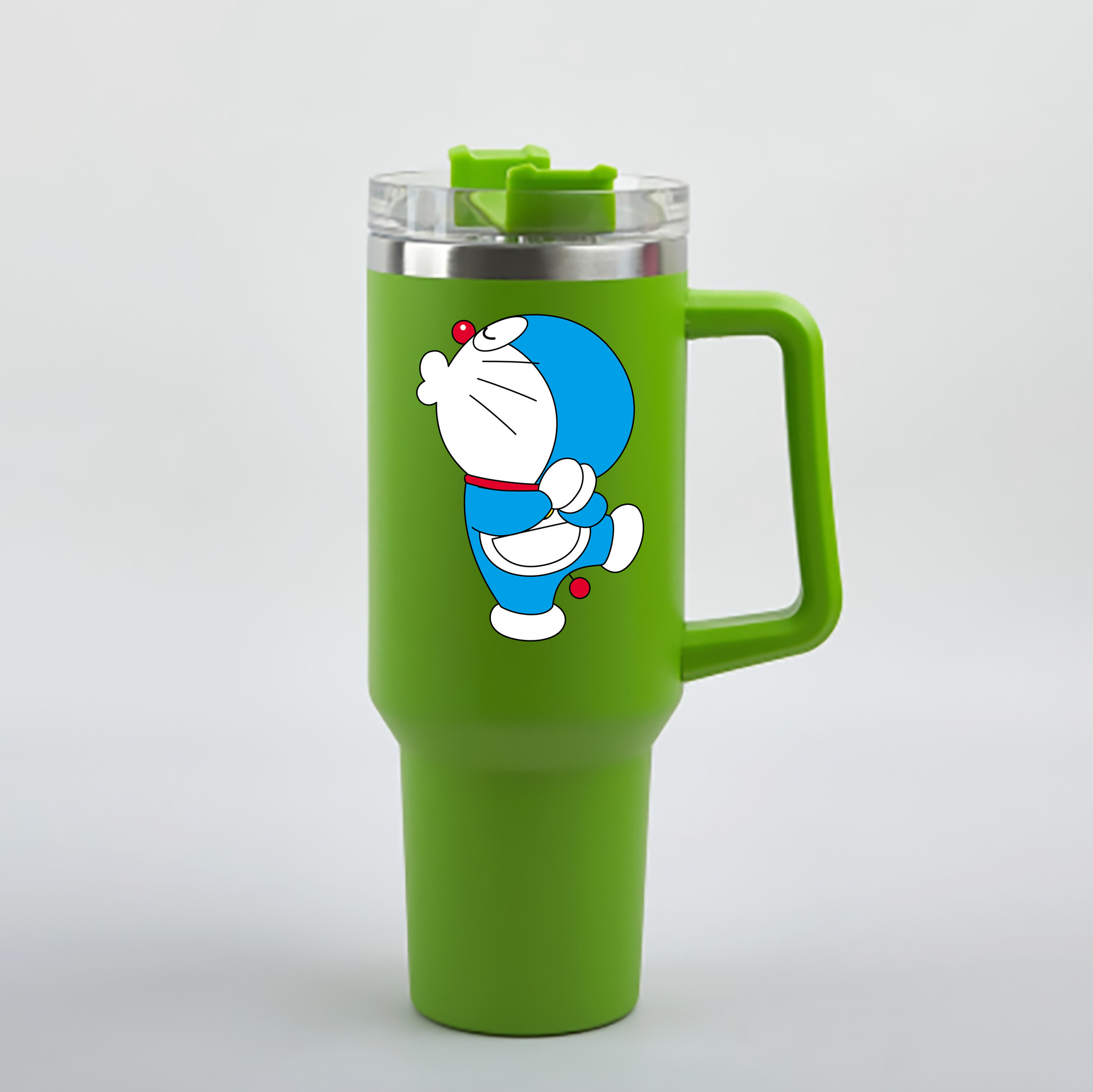 （画像用） ドラえもん Doraemon 1200mL車用タンブラー - クリスタルステッカー（プラスチックストロー付き）